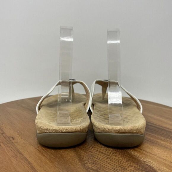 Vionic Tide Toe Post Sandal Comfort Slip On Medallion Leather White Women's Sz 6 - Picture 4 of 6